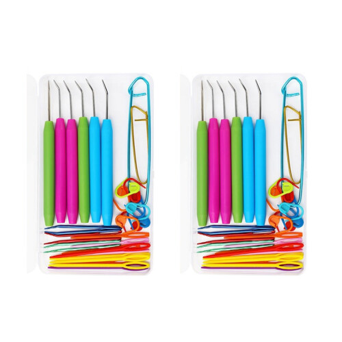 2 Set Crochet Kits Stitching Markers  Knitting Tool Set Cable