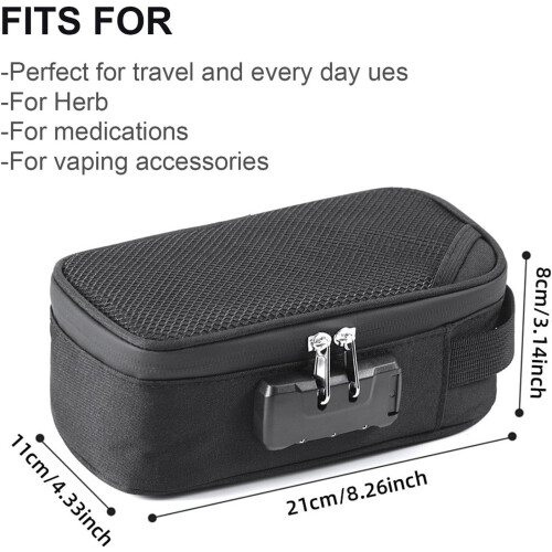 Practical Travel Safe Smell Proof Pipe Storage Case Secure Combination Lock Adjustable Storage Multilayered Organizers 1