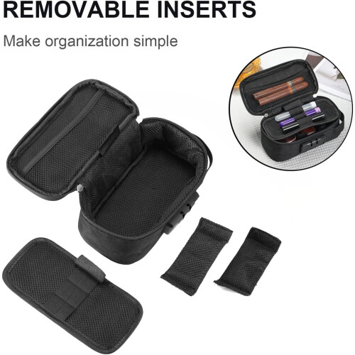 Practical Travel Safe Smell Proof Pipe Storage Case Secure Combination Lock Adjustable Storage Multilayered Organizers 2