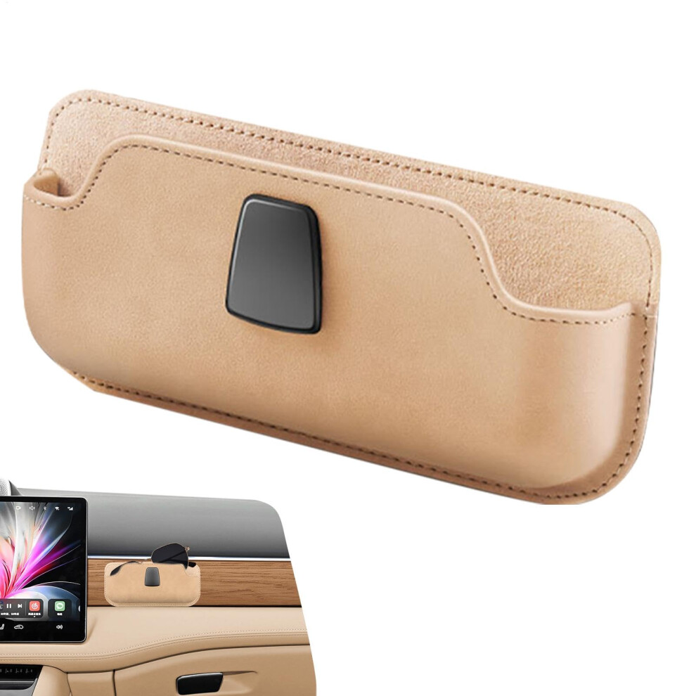 Car Seat Gap Filler With Storage Box, Pu Leather Organizer For Sunglasses Keys Phones Cream 9187378444412