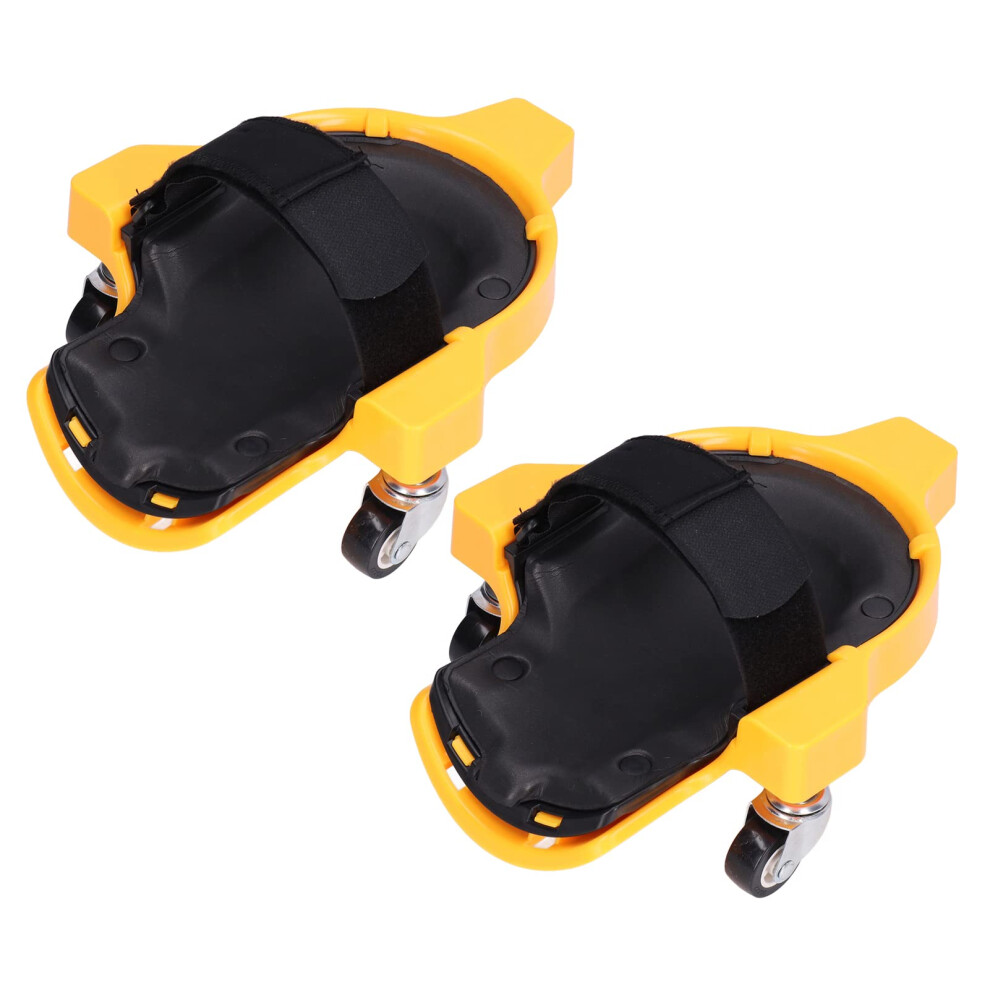 P Rolling Knee Pads Yellow Soft Lining Multifunctional Kneeling Cushion With Universal Wheels Easy To Install 9347817527759