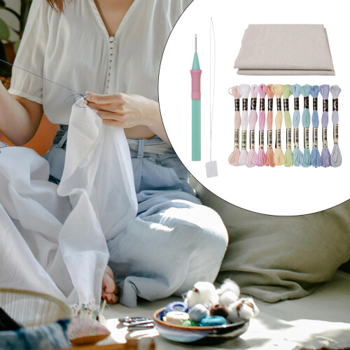 Punching Needle Embroidery Cloth Set with 12-Combination 3 2