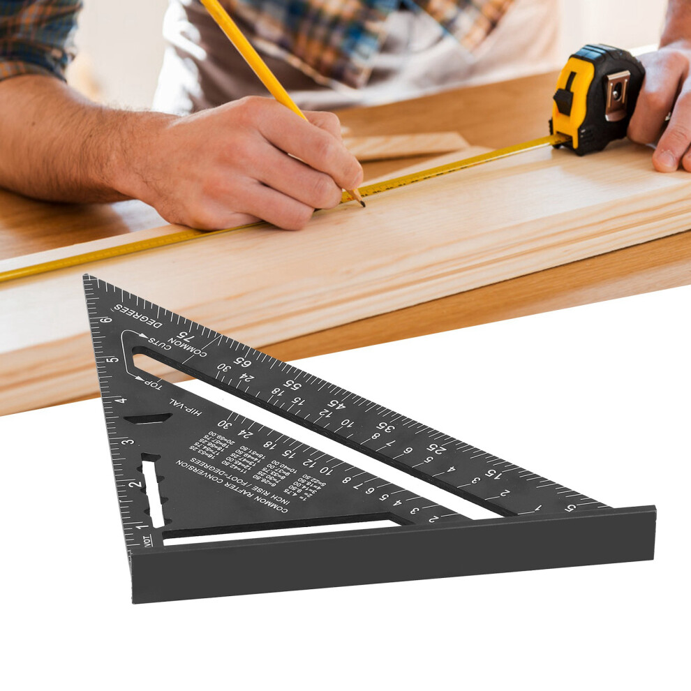 Aluminum Alloy Triangular Ruler 7In, 3-Side Miter Measuring Scale 8711379349479