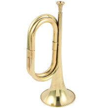 Golden brass forehead horn, ideal for school bands and public performances with clear sound.