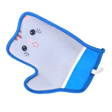 Doublesided pet grooming gloves, an effective tool for static hair removal for cats, suitable for faux furniture and bedding.