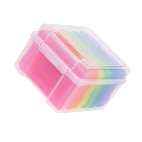 1 Set Plastic Storage Box for Greeting Cards Pieces with Adjustable Dividers Stackable for Desk Organisation