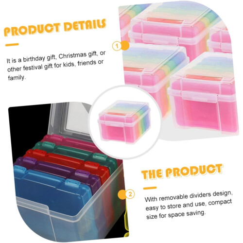 1 Set Plastic Storage Box for Greeting Cards Pieces with Adjustable Dividers Stackable for Desk Organisation 2