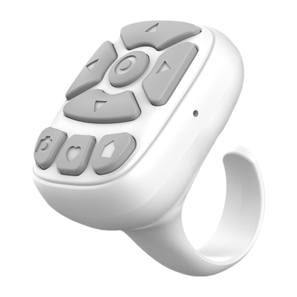 Bluetooth Page Turner Ring With Bluetooth 5.3 For Smartphone Tablet Reading Video And Photo Control White 9382693283894