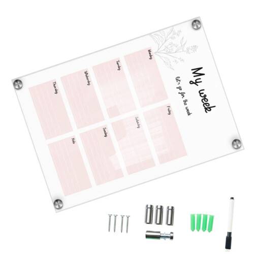 Monthly Planner Whiteboard Sign for Wall Front Door Hanging Board