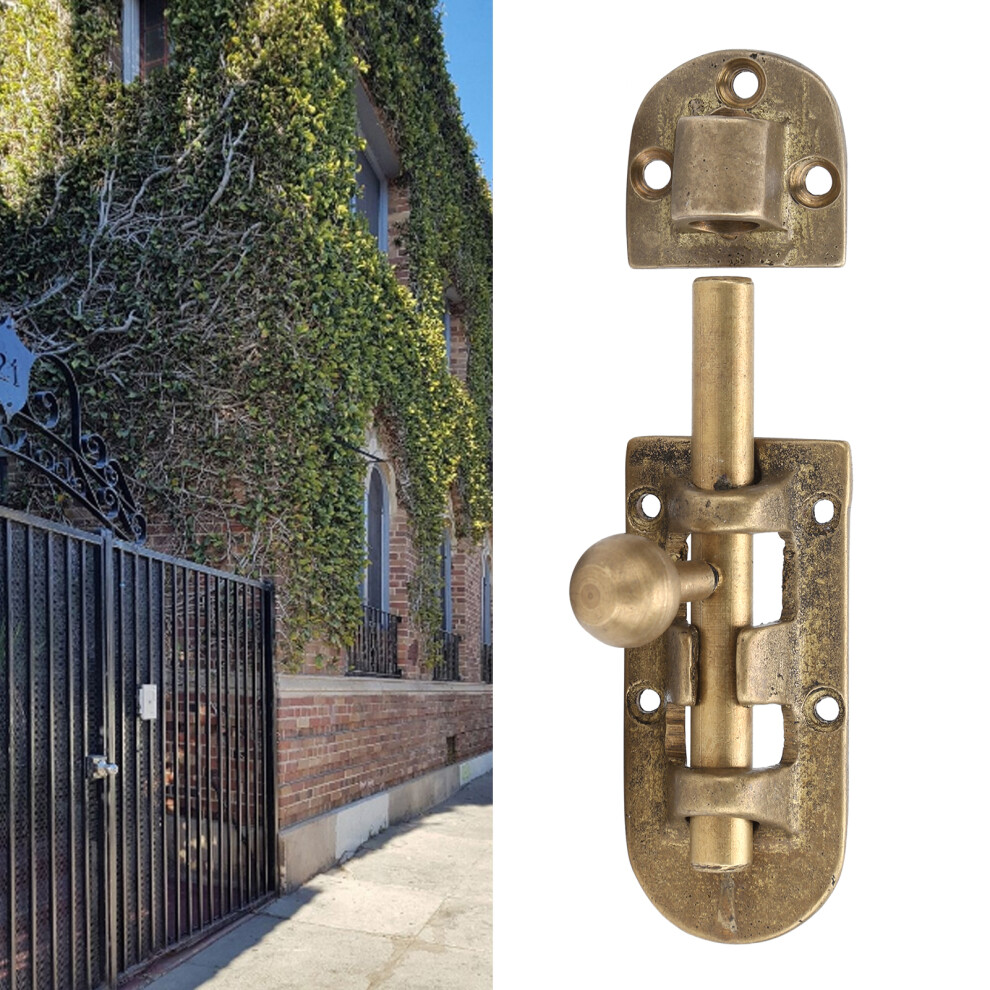 Vintage Brass Door Lock & Window Bolts Antique Sliding Latch Hardware Fittings 4951379352893