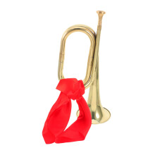 Signal Horn Charging Instrument Beginners Trumpet Horns Fog Horn Bell Cube Mat Single Light Music Signal Horn for Beginners Copper Alloy Golden