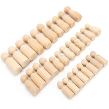 Glatte Hartholz-Steckpuppen, fördern Kreativität und Fantasie mit natürlichen, unbehandelten Holzfiguren für DIY-Bastelarbeiten, Set mit