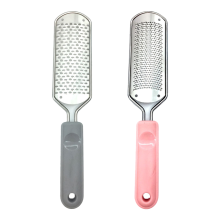 Glatte hæler, fotfil, pedikyrverktøy for våt eller tørr bruk, rustfritt stål, hard hudfjerner, ergonomisk design, sklisikkert håndtak, 2 stk.