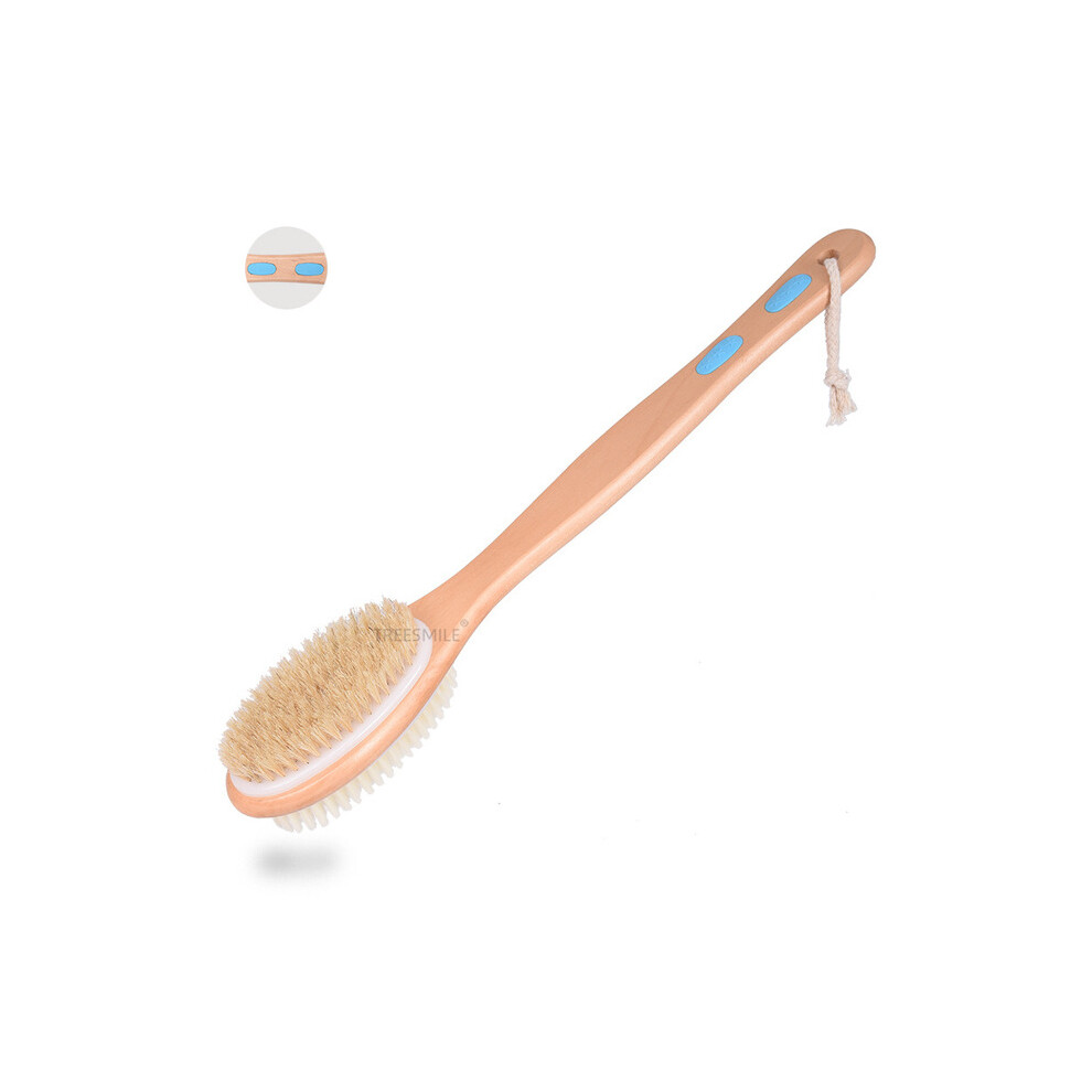 Bath Essential, Back Scrubber With Dual-Sided Brush For Exfoliating, Ergonomic Handle And Anti-Slip Grips, Soft Bristles And Stiff Bristles For