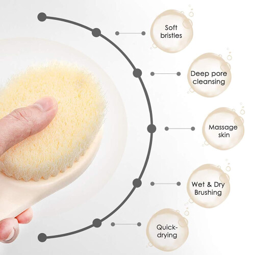 Βούρτσα σώματος Hygienic Never Mold Back Scrubber, με μαλακές νάιλον τρίχες για απαλό, λαμπερό 2