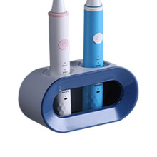 Dispensador automático de pasta de dente, montado na parede, design de dupla posição para escovas de dente comuns e elétricas, autoadesivo, ABS e
