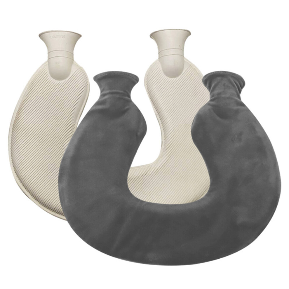 Versatile Hot Water Bottles, Pain Relief With Eco-Friendly Natural Rubber, Soft Cover, Long-Lasting Heat Retention For Cold Nights, Easy To Use, Leak