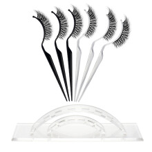 False Eyelashes Display Stick for 3D Eyelash Extensions, 3D Eyelash Extensions Grafting Tool with Curved Fit Design, Reusable Eyelash Applicator and