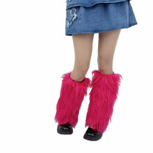 Fuzzy Faux Furs Leg Warmers Elastic Long Cuffs Boot Covers For Uniform Carnival Costume
