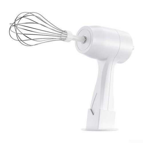 Wireless Hand Mixer with Stand Compact Cordless Electric Mixer for Baking White