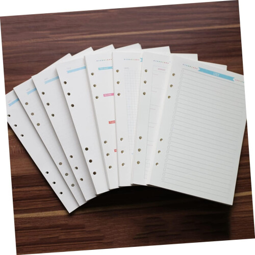 40 Sheets Colored Notebook Travel Notebook Colored Loose Leaf Refillable Spiral Notebook Refillable Diaries Notebook Paper Refills Memo A5 2
