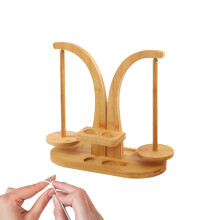 Yarn Roller Wooden Yarn Winder With Rotating Double Spindles, Crochet Tool For Home Craft, Natural Wood Color
