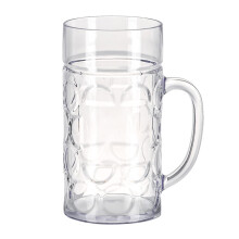 British Style Dimpled Beer Mug 1000ml Large Freezer Safe Glass with Wide Handle for Parties