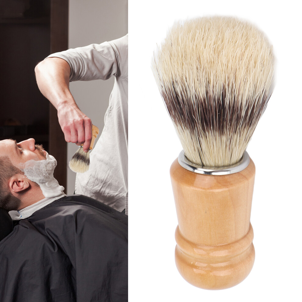 Men's Facial Shaving Brush Wooden Handle Skin-Friendly Grooming Tool
