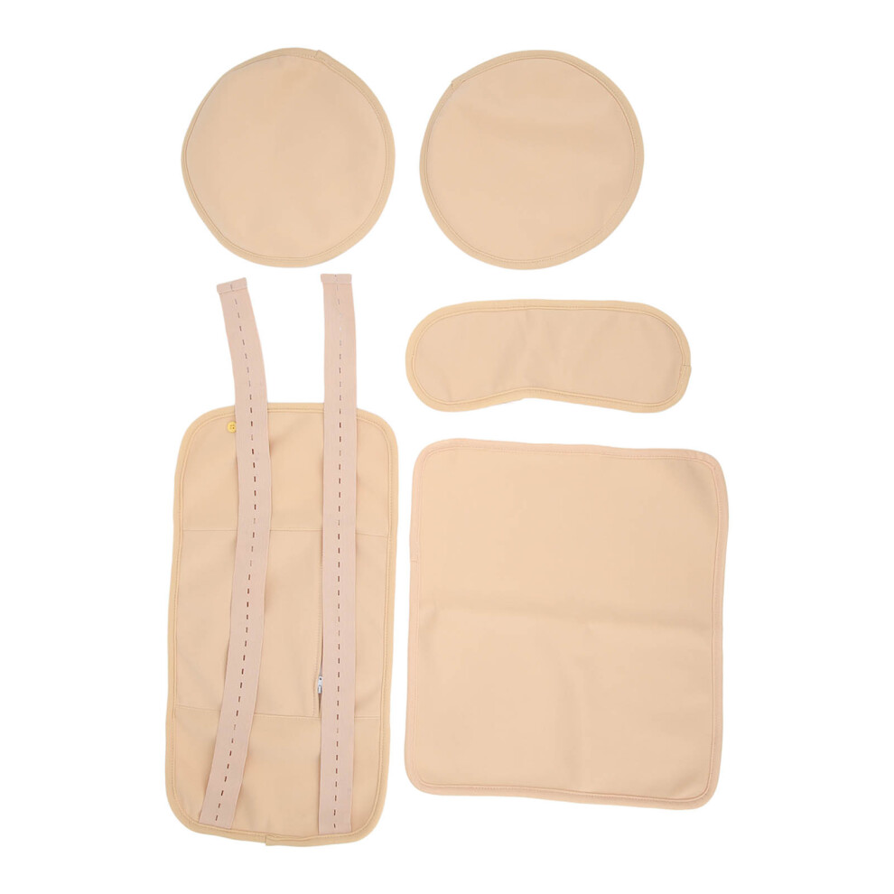 4pcs Reusable Castor Oil Wrap Set for Neck & Waist, Khaki