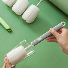 (Gray) Cup Brush- Long Handled Household Cup Washing Brush- Special Tool For Washing Baby Bottles- Water Cup Brush- Cleaning And Cleaning Sponge Brush