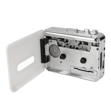 Retro USB-Kassettenspieler Tragbarer MP3-Konverter Schwarz & Weiß