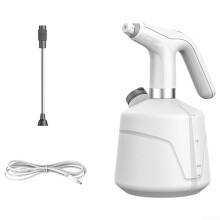 2L Electric Spray Bottle for Gardening and Car Cleaning, Rechargeable Automatic Plant Mister White