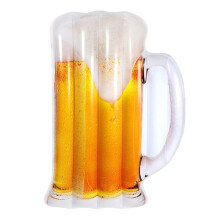 Inflatable Beer Mug Pool Float BeerShaped Water Bed, Leisure Lounge Chair