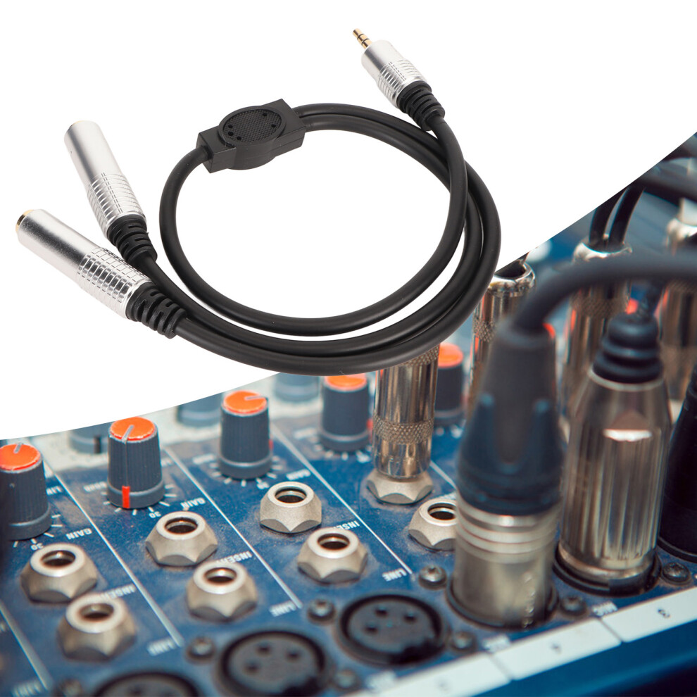 Microphone Speaker Y Splitter Cord 3.5Mm To Dual 6.35Mm Male To 2 Female 1.6Ft 4991375815633