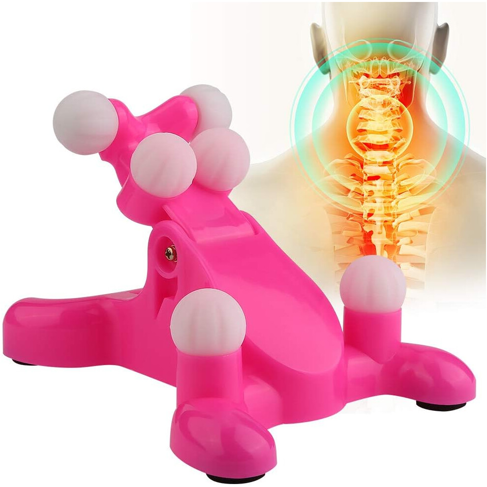 Deep Tissue Cervical Neck Massager, Ergonomic Design With Six Rollers And Twelve Magnets For Targeted Trigger Point Therapy, Anti-Slip Handle For Con
