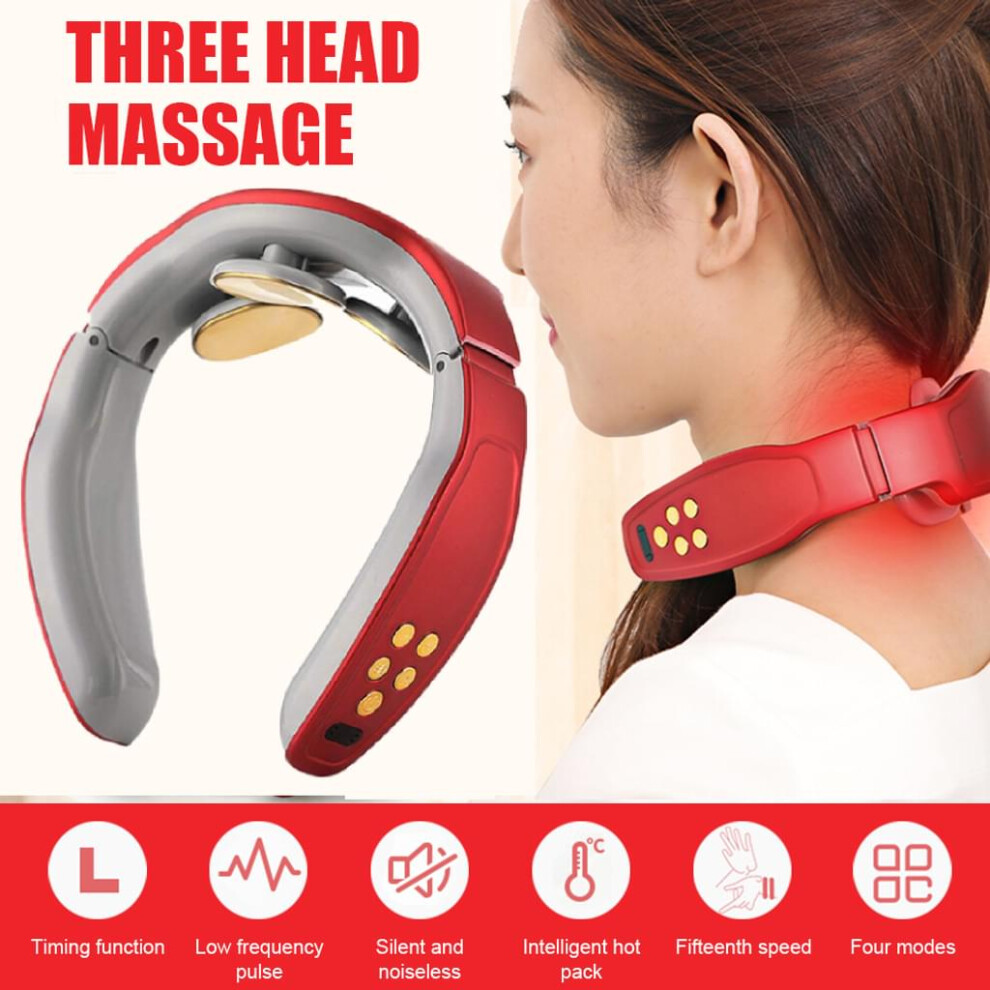 Smart Neck Massager with Heat Function, Portable Massager for Shoulder, Neck, Waist, Legs, Arms, Feet, Electric 4D Shoulder Massager with Massage