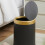 Small Round Trash Can with Lid, Compact ABS Mini Garbage Bin for Home or Office, Light Green 3
