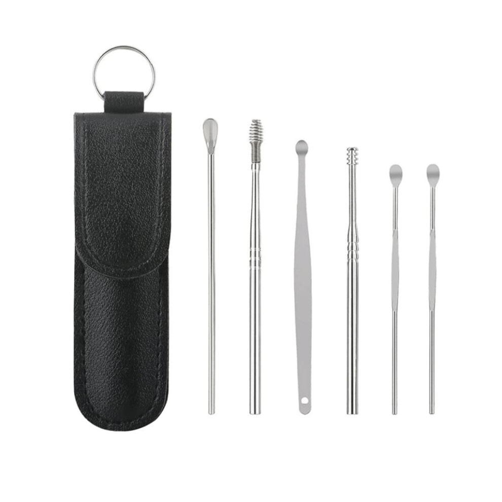 Earwax Cleaning Kit 6Piece Ear Wax Remover Tool Set Portable Ear Spoon Set Earwax Removal Kit with Storage Bag Ear Cleaning
