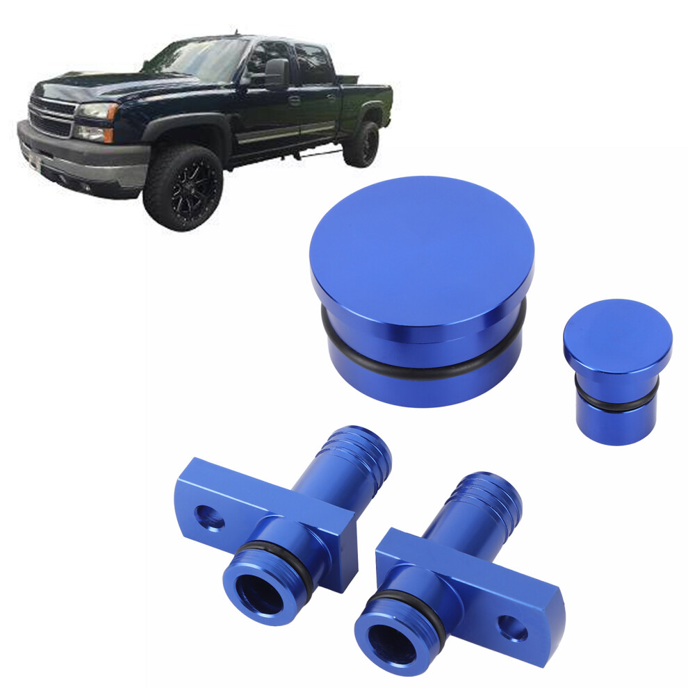 Aluminum Pcv Reroute Fittings For Gm Duramax 6.6L 2004.5-2010 Blue 4031379362815
