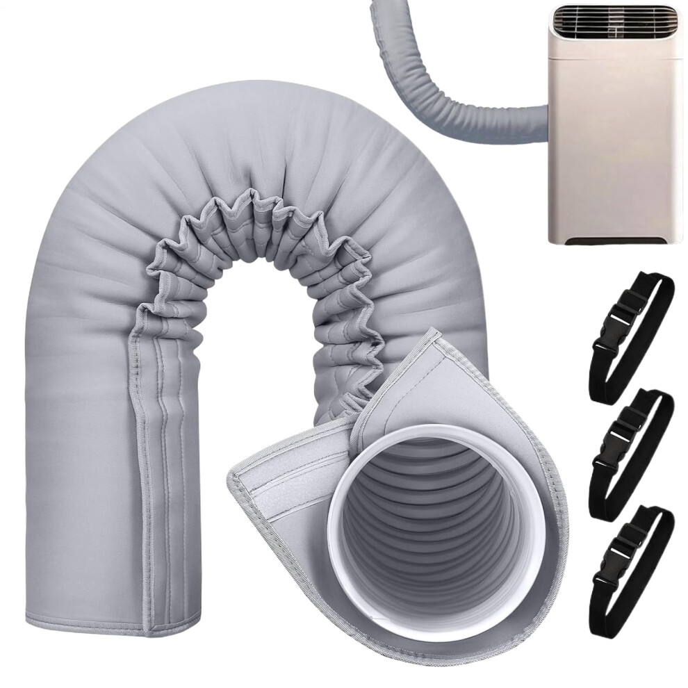 Portable Air Conditioner Hose Cover 5.9' And 5' Ac Hose Insulation Wrap With Adjustable Strap 9382693424556