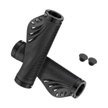 Handlebar Grips With Double Lock System, Nonslip Bilateral Locking, Mountain Bike Style, Black