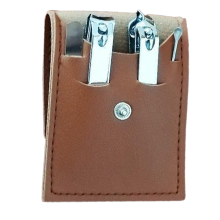 Conjunto de manicure elegante para uso portátil, ferramentas de aço inoxidável com tecnologia antiderrapante e lixa de unha integrada, corte de