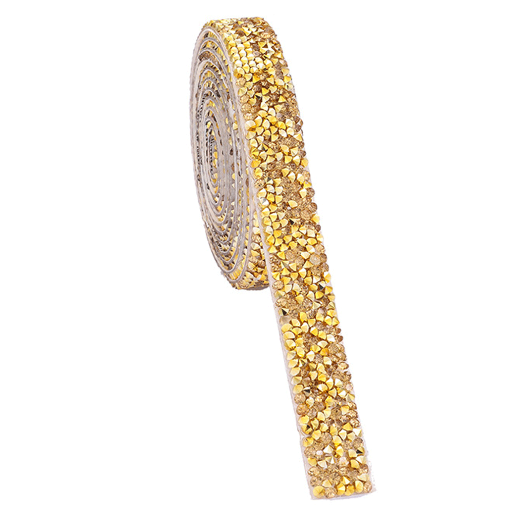Crystal Rhinestone Ribbon for Crafts, Bling Glitter Rhinestone Ribbon Easy to Use High Temperature Resistance Strong Viscosity Not Easy to Fall Off f