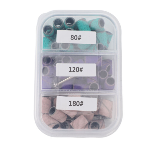 75pcs Small Manicure Sanding Band Set 80# 120# 180# Sandstone