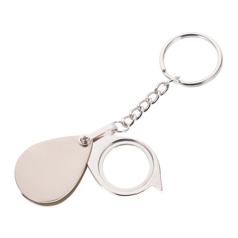 Mini Keychain Loupe Magnifier Foldable Portable Eye Magnifier with Quality Metal Keyring for Jewelry Appraisal, Coins, Stamps, and More