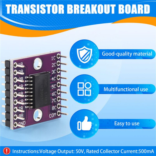 ULN2803A Darlington Transistor Arrays Driver Breakout Board för 1