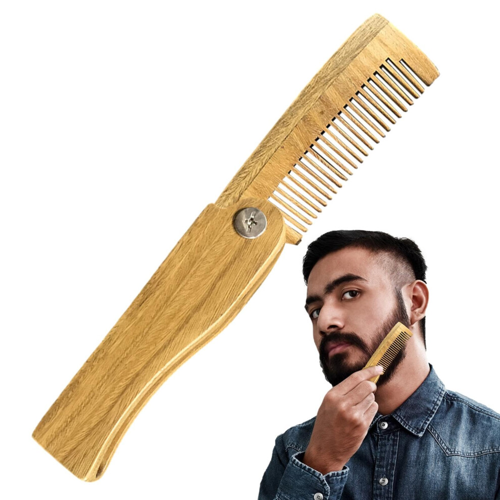 Wooden Beard Comb  Folding Pocket Comb, Lightweight, Durable, Space Saving