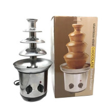 4 Tier Stainless Steel Chocolate Fountain with Adjustable Temperature for Parties and Desserts