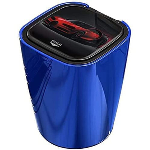 Car Portable Ashtray With Lighter, Blue LED Light, Automatic Lid Fits Cup Holder