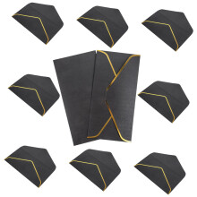 10 Pieces Hot Stamping Paper Envelopes Compact Cash Card Holders Delicate Invitation Envelopes For Daily Use Black